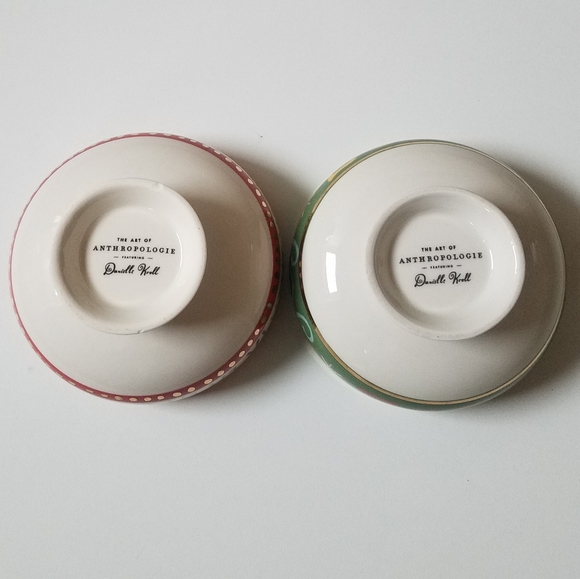 Anthropologie Danielle Kroll Holiday Christmas Treats Bowl- PAIR - Picture 7 of 12